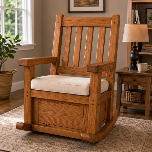 Rocking Chair with Storage Plans | DIY Wooden Rocker Woodworking PDF, Digital Download