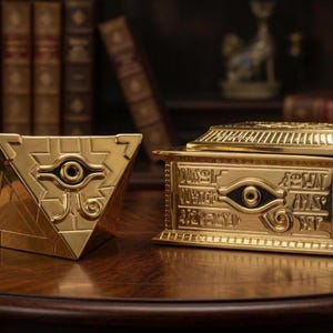 Millennium Sarcophagus and Puzzle - Anime Replica -Yu-Gi-Oh Electroplated desk decor Gift