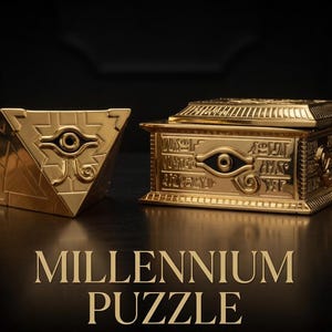 Sarcofago e puzzle del Millennio - Replica anime - Decorazione da scrivania galvanizzata Yu-Gi-Oh Regalo