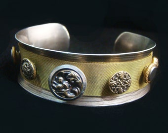 Victorian Cupid Button Cuff Bracelet