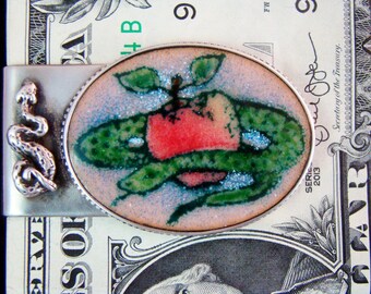 Enamel Snake Money Clip, Sterling & Nickel