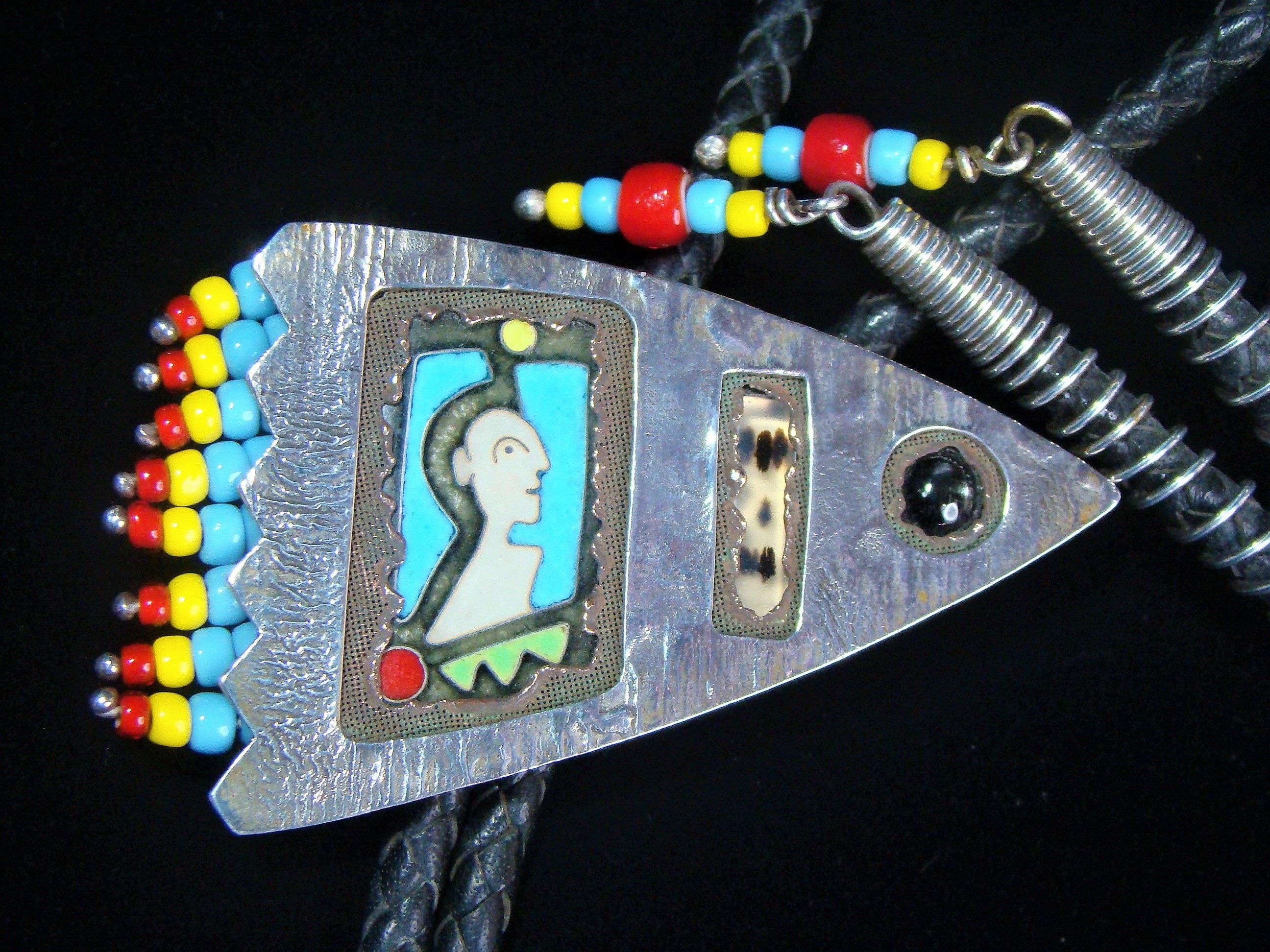 Cowhead Turquoise Inlay Native American Sterling Silver Bracelet Cowhead Turquoise Inlay Native American Sterling Silver Bracelet