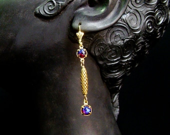 Dragons Breath Earrings with Long Filigree Bead