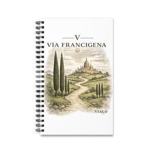 Via Francigena landscape Spiral Journal | Pilgrimage map notebook