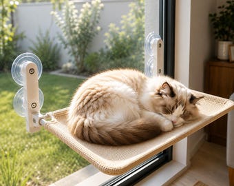 Window Cat Hammock with Suction Cups, Sunny Perch Bed for Cats