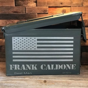 Groomsman Gifts/Ammunition Box/Ammunition Crate/Groomsman Gift Box/Ammo box for Groomsman/Best Man Gift Box/Custom Mens Gift/Mens Gift Idea