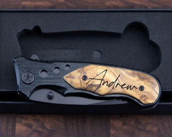 Personalized knife, pocket knife, engraved knife, folding knife, gift for him, groomsmen gifts, groomsmen knives, black knife