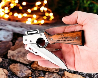 Personalized Knife with LED light, pocket knife, engraved knife, folding knife, gift for him, groomsmen gifts,  Fathers day gift