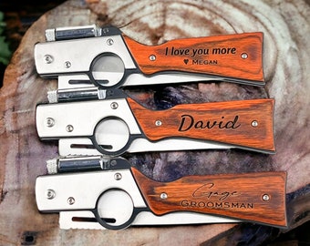 Engraved Knife with LED light, pocket knife, Personalized knife, folding knife, gift for him, Fathers Day Gift, Gift for Boyfriend