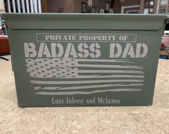 Personalized ammo box/Gift for Dad/Fathers Day Gift/ammunition box/ ammo box /unique groomsman gifts/hunter ammo box