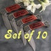 10 Engraved Pocket Knives / Personalized Groomsman Gift / Laser Engraved Rosewood Knife / Custom Wedding Gift / Personalized