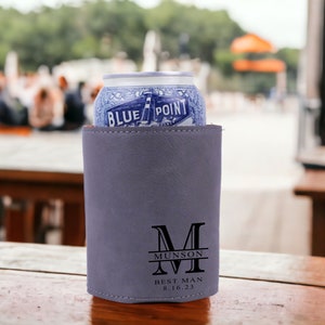 Groomsmen Can Cooler, Groomsmen Gifts Personalized, Engraved Can Cooler, Beer Can Holder, Groomsmen Proposal, Groomsman Gift Ideas image 7