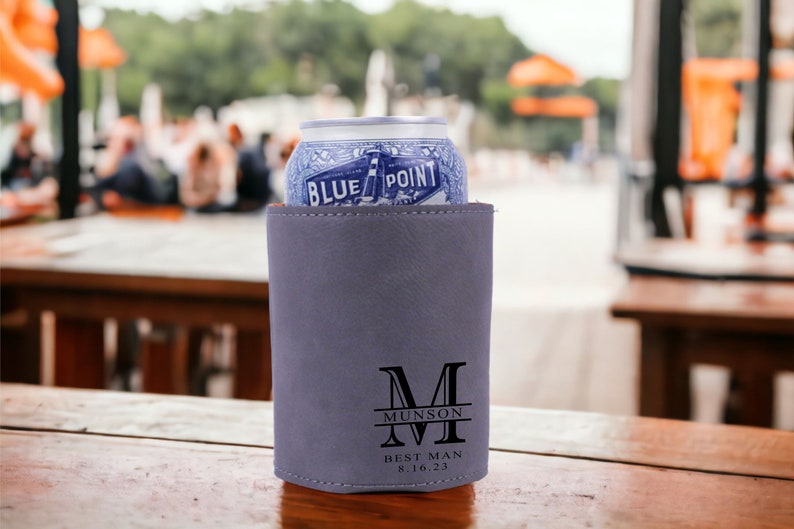 Groomsmen Can Cooler, Groomsmen Gifts Personalized, Engraved Can Cooler, Beer Can Holder, Groomsmen Proposal, Groomsman Gift Ideas image 7