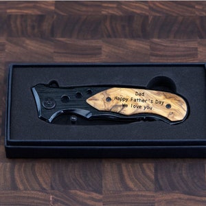 Engraved Pocket Knife, Groomsmen Gifts, Black Custom Knife boyfriend gift for him, Gift for dad, Fathers Day gift image 8