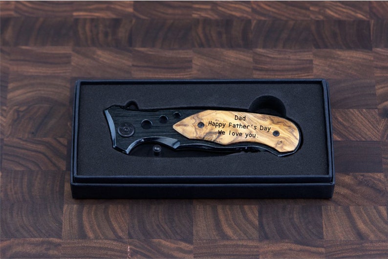 Engraved Pocket Knife, Groomsmen Gifts, Black Custom Knife boyfriend gift for him, Gift for dad, Fathers Day gift image 8