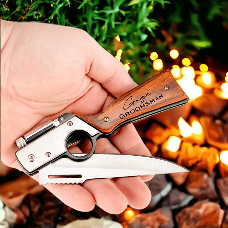 Engraved Knife with LED light, pocket knife, Personalized knife, folding knife, gift for him, Fathers Day Gift, Gift for Boyfriend image 5