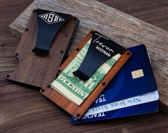 Groomsman Wallet Money Clip, Groomsmen Gifts,  Mens Personalized Card Holder,  Groomsman Gifts