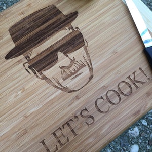Heisenberg Bamboo Cutting Board: Breaking Bad Inspired, Personalized bild 3