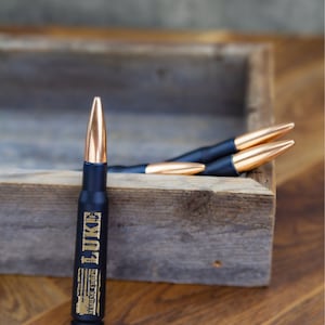 Groomsmen Gifts Engraved Black .50 Caliber Bullet Bottle Opener Personalized Father of the Bride Gift Father of the Groom Gift Best Man image 7