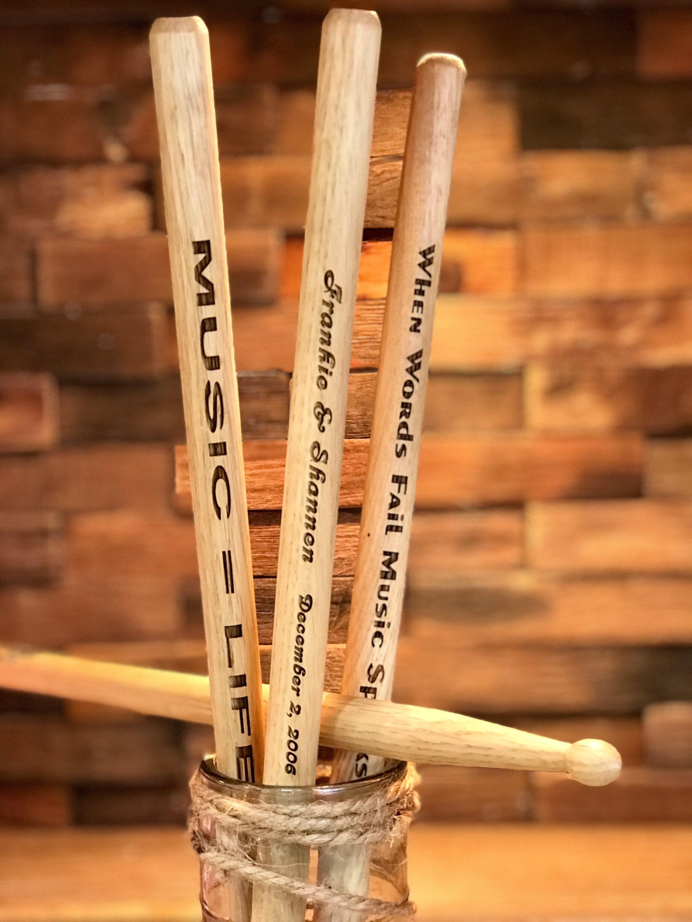 Personalized Drum Sticks Custom Engraved 16 Inch Wood Etsy