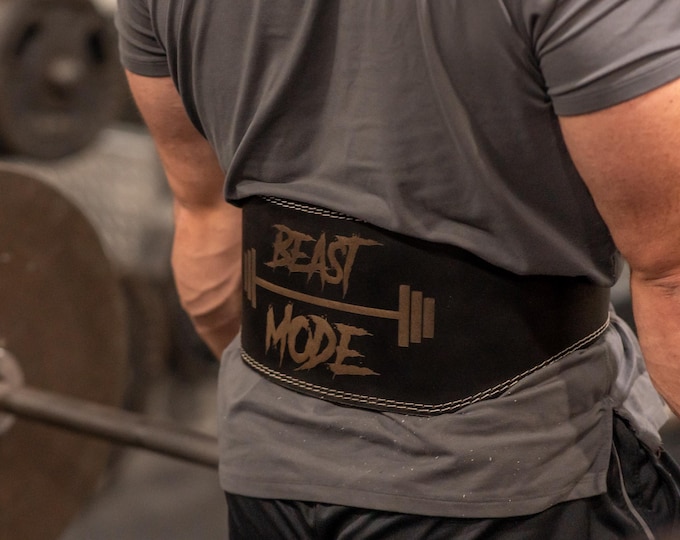 Personalized Leather Weight Lifting Belt: Padded Lumbar Support