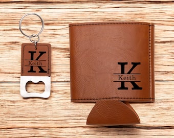 Groomsman Proposal, Personalized Can Cooler with Bottle Opener Keychain for Groomsmen Gifts,  Wedding Keepsake