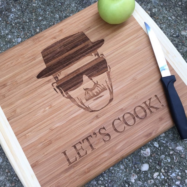 Breaking Bad cutting board, Let's Cook, Heisenberg, Walter white, Heisenberg cutting board