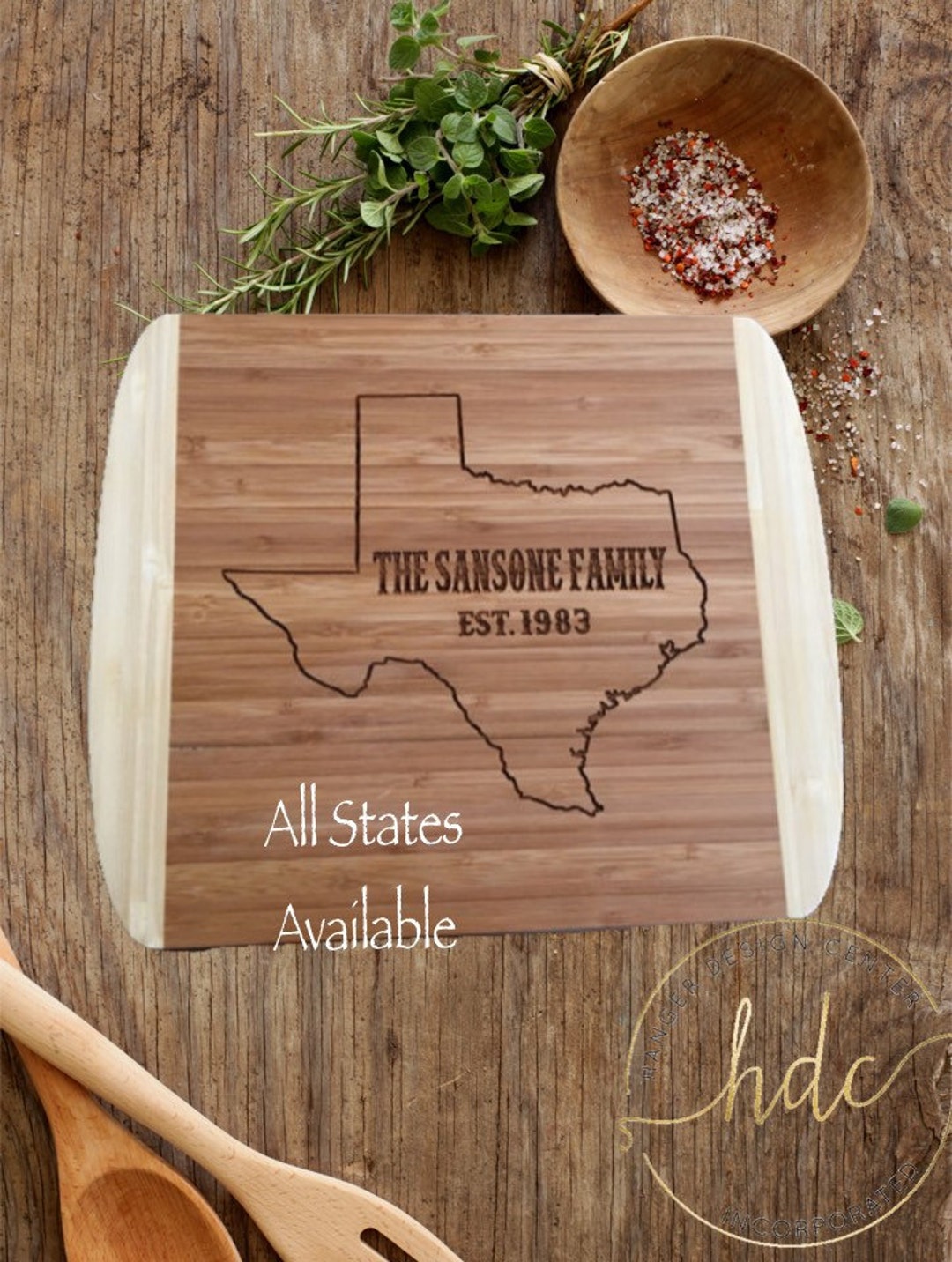 STATE Personalized Cutting Boardmonogram Cutting Etsy