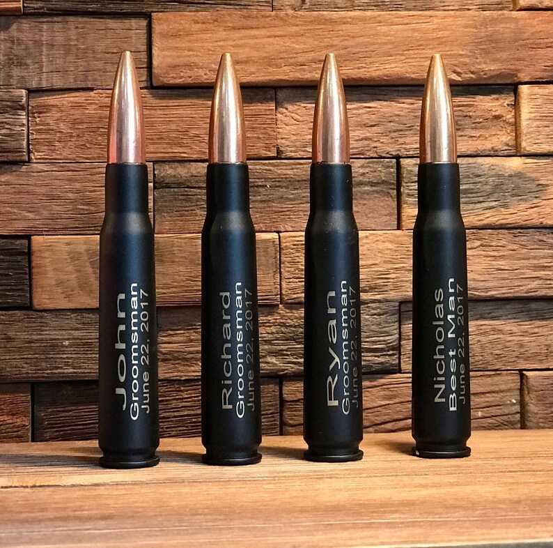 Groomsmen Gifts/One Engraved Black .50 Caliber Bullet Bottle Opener/Personalized/Father of the Bride Gift/Father of the Groom Gift/Best Man 