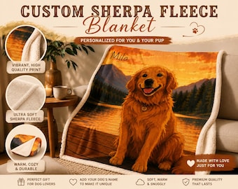 Custom Sherpa Blanket | Personalized Dog Name