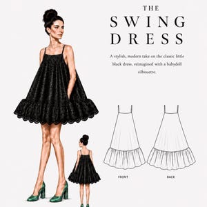 El vestido Swing: patrón de costura digital en PDF y tutorial.