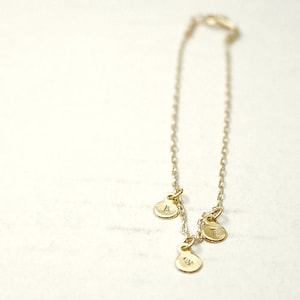 Personalized initial bracelet - Tiny charms - minimal delicate jewelry