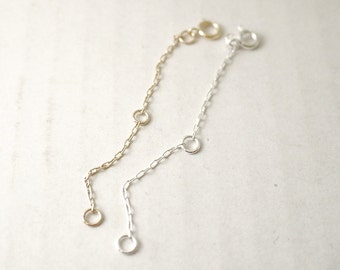 Extender chains - necklace chain extenders - sterling silver - gold filled - two inches