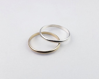 Anillo de media caña - Anillo apilable - Anillo enlazado - Anillo simple - Anillo minimalista - illusy