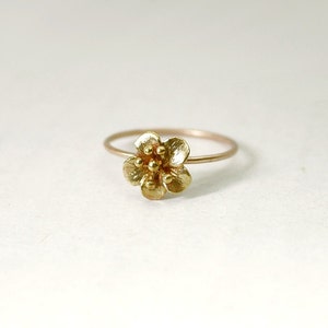 Gold flower ring - blossom ring - stacking rings - bridesmaid gifts