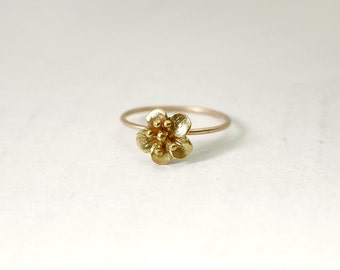 Gold flower ring - blossom ring - stacking rings - bridesmaid gifts