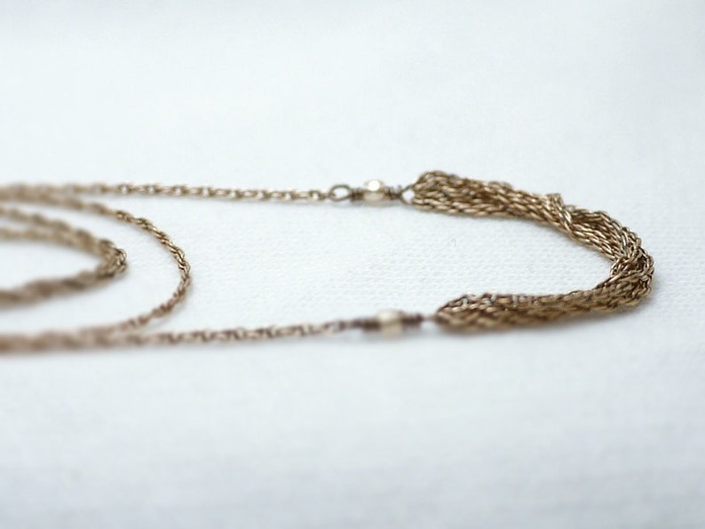 Long Strand Necklace Versatile Brass Necklace Modern Etsy