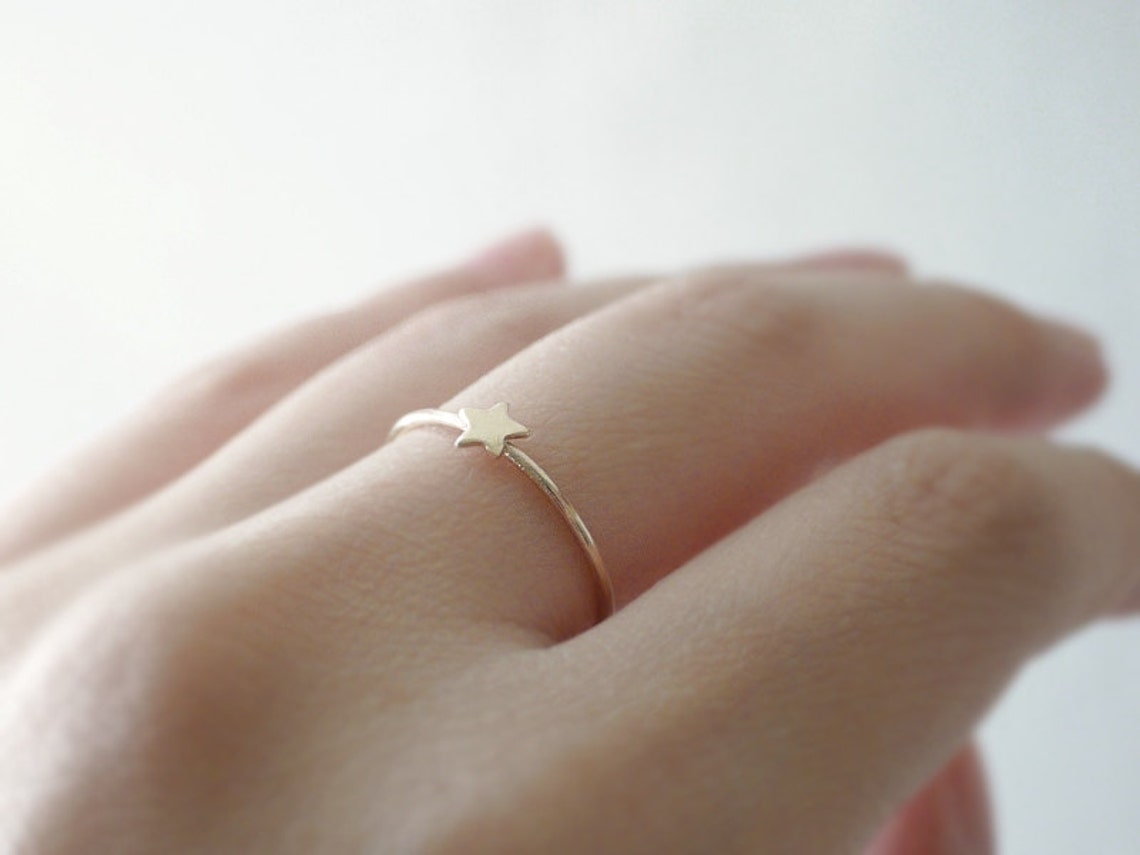 Tiny Star Ring - Gold Star Ring - Little Star Ring - Twinkle Star ...