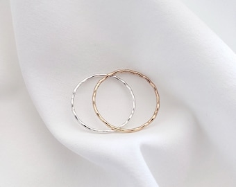 Small wave ring - tiny bump ring - minimal band - gold wave - silver wave - dainty ring - illusy