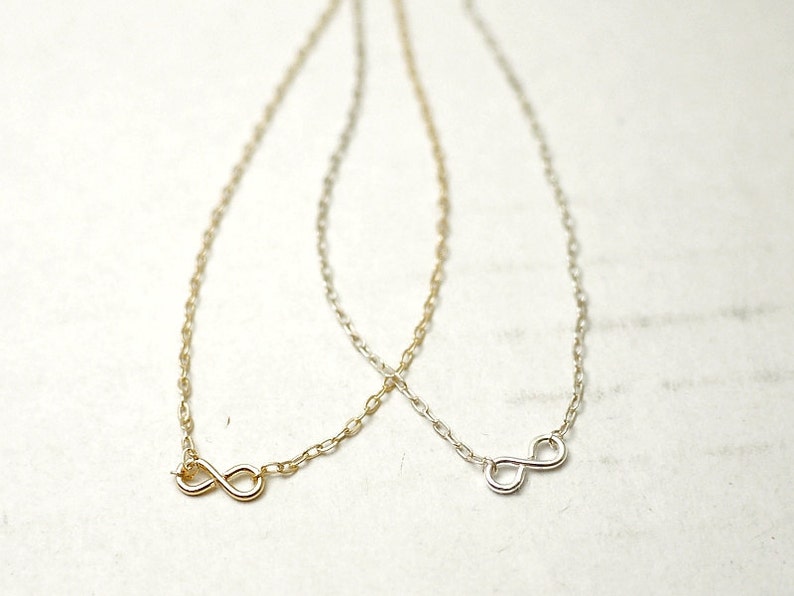 Tiny infinity bracelet silver or gold minimal eternity jewelry image 1