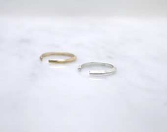 Triangle cuff ring - adjustable silver brass - open ring - minimalist stacking rings - dainty illusy