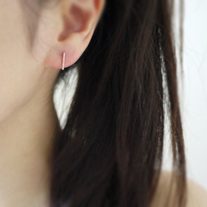 Thin bar earrings - line earrings - minimalist - stick earrings - bar stud - silver / gold / rose pink