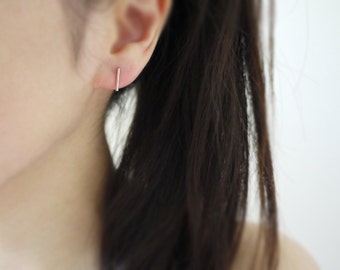 Thin bar earrings - line earrings - minimalist - stick earrings - bar stud - silver / gold / rose pink