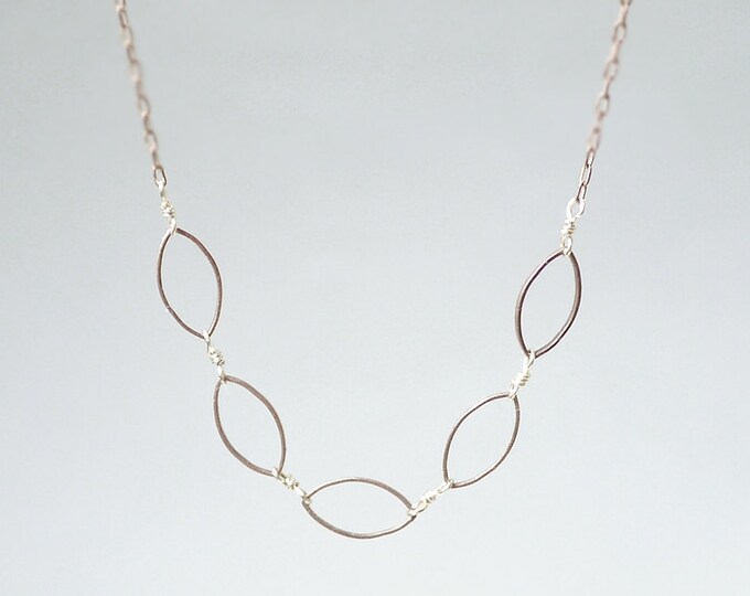 Long Chain Link Necklace Oval Brass Chain Necklace Minimal Etsy