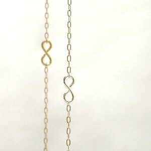 Tiny infinity bracelet silver or gold minimal eternity jewelry image 4