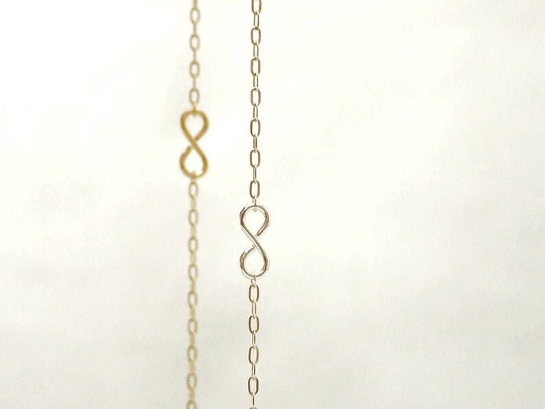 Tiny infinity bracelet silver or gold minimal eternity jewelry image 4