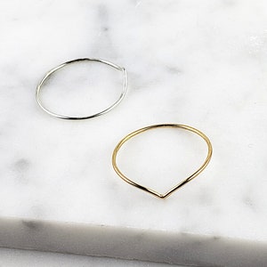 Thin chevron ring - gold silver ring - little peak ring - wave ring - minimal jewelry - dainty ring - illusy