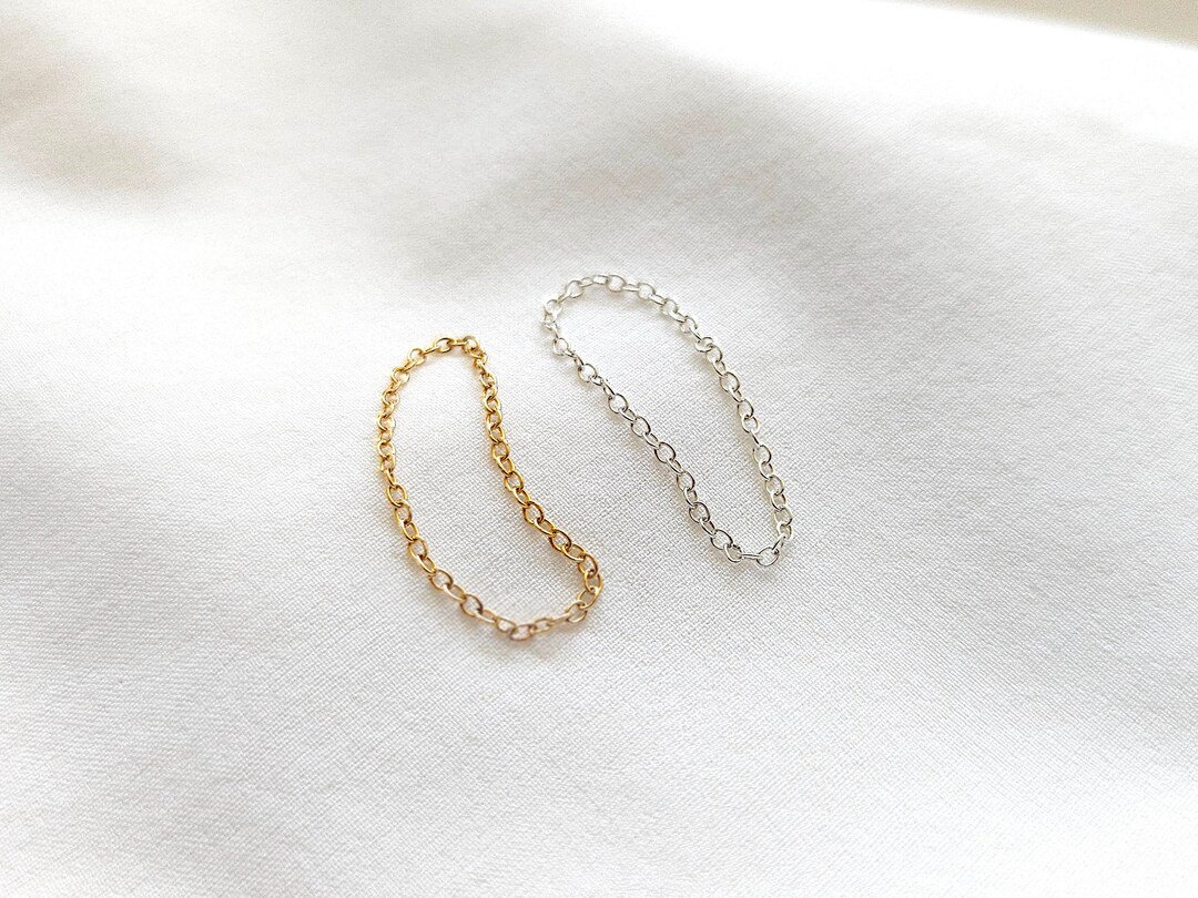 Oval Chain Ring - Dainty Chain Ring - Everyday Ring - Silver Chain Ring ...