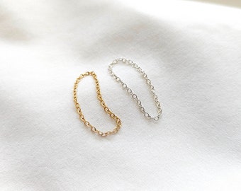 Oval chain ring - dainty chain ring - everyday ring - silver chain ring - gold chain ring - simple chain ring - illusy