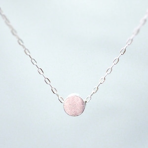 Silver circle dot necklace - tiny bead on sterling silver chain - minimal dainty jewelry